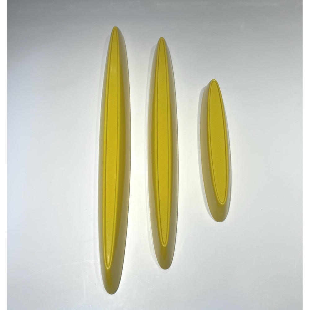 MCM Olive Boat Tray Melamine Melmac Yellow Set of 3 - Picture 5 of 15